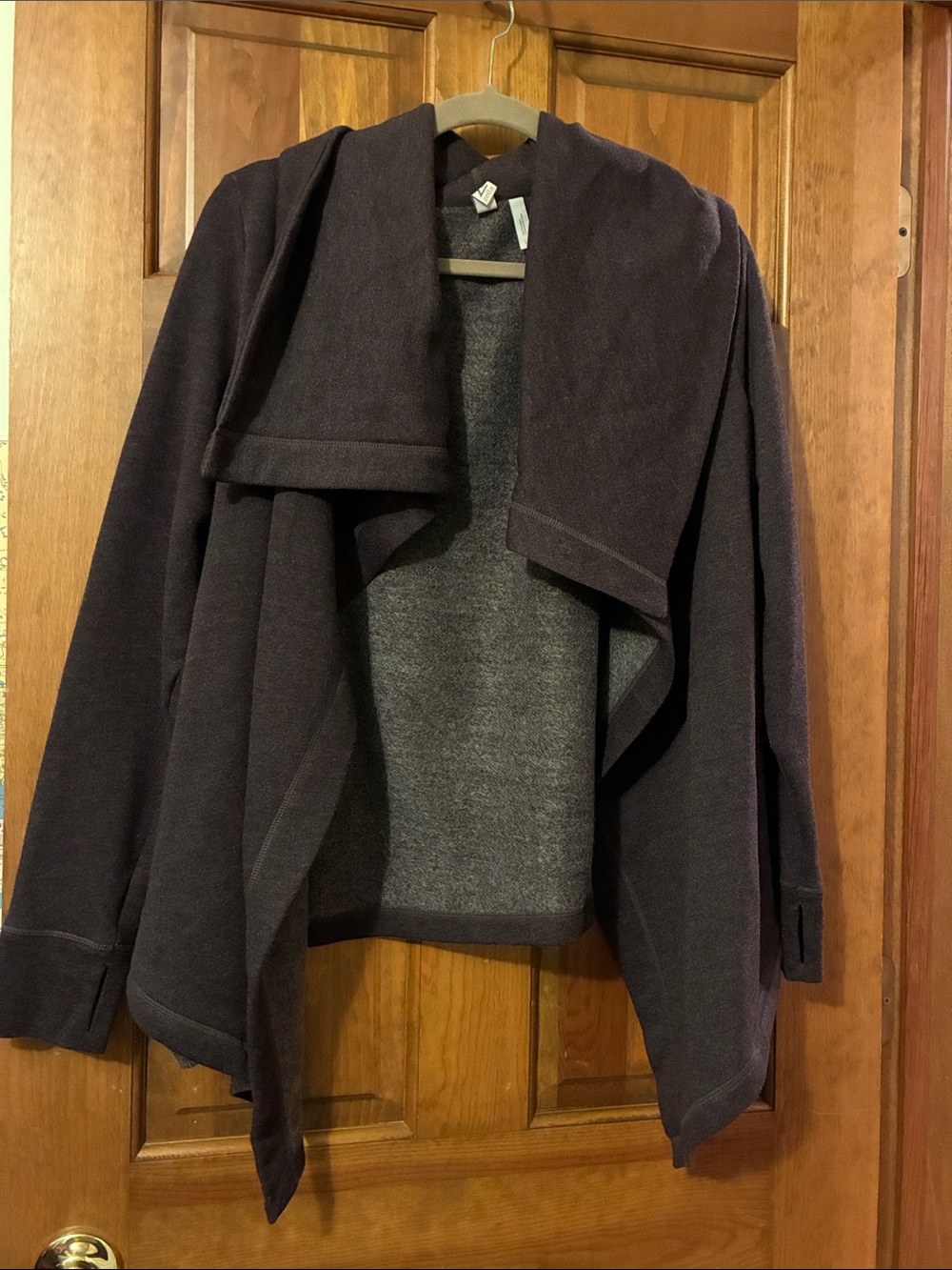 Zella Open-Front Draped Jacket - Plum